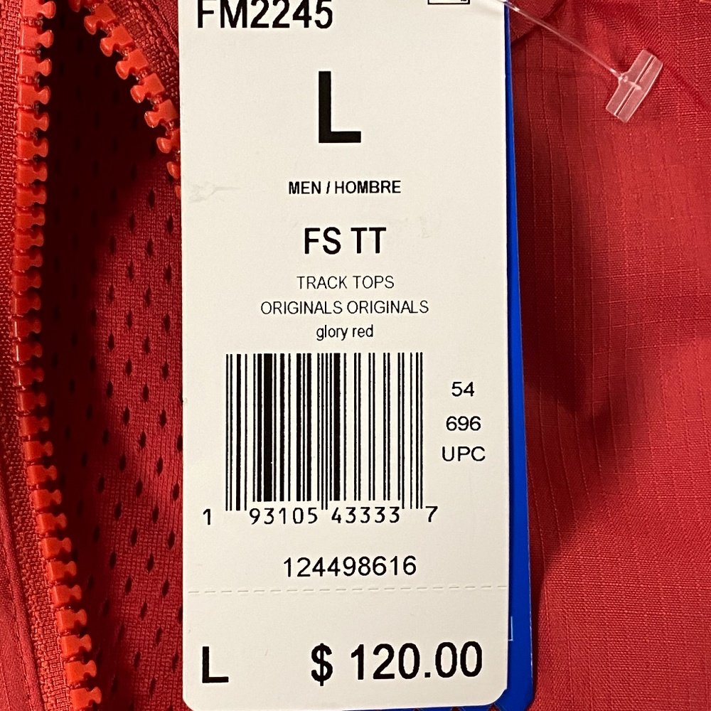 Adidas R.Y.V. Mens Long Sleeve Track Jacket Hidden Hood Red FM2245 NEW Sz Large - Picture 4 of 4
